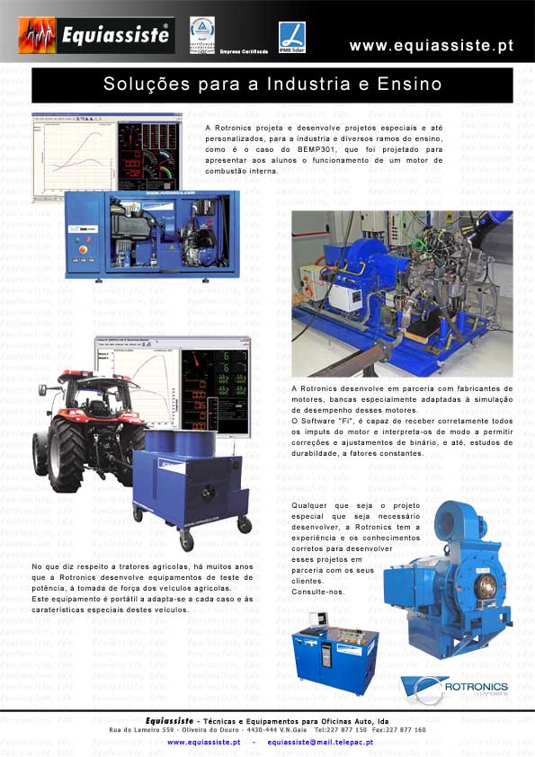 Rotronics bancos de potência para a industria e ensino - tratores agricolas